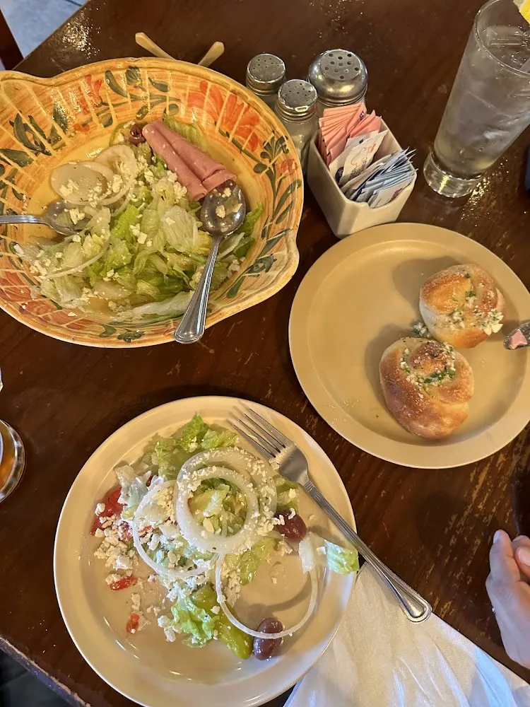 Greek Salad with Garlic Rolls